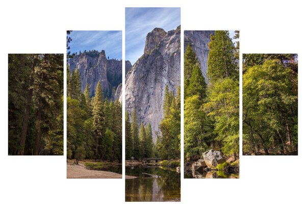 Obraz - Pod Yosemite skalou (150x105 cm)