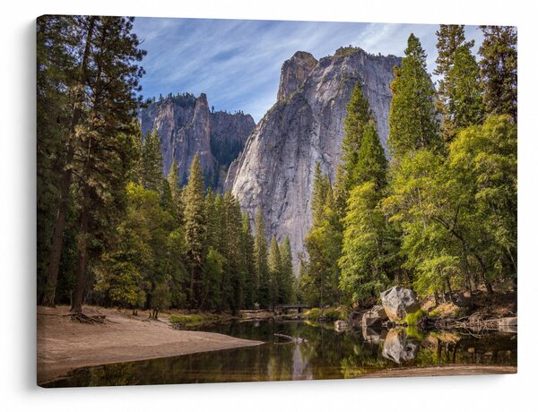 Obraz - Pod Yosemite skalou (70x50 cm)