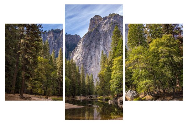 Obraz - Pod Yosemite skalou (90x60 cm)