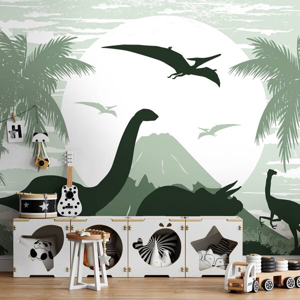 Fototapeta - Zelení dinosaury (152,5x104 cm)