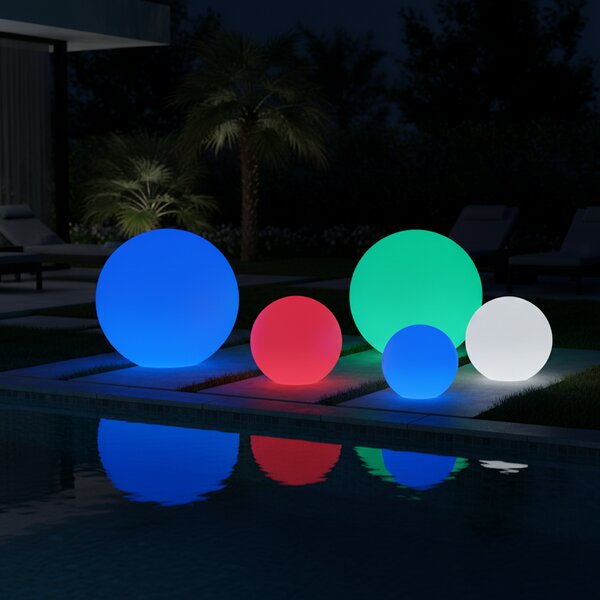 Svietiaca LED guľa 30 cm – 6 RGB + 3 biele
