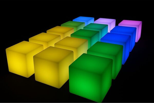 Svietiaca LED guľa 50 cm – 18 RGB + 12 biele