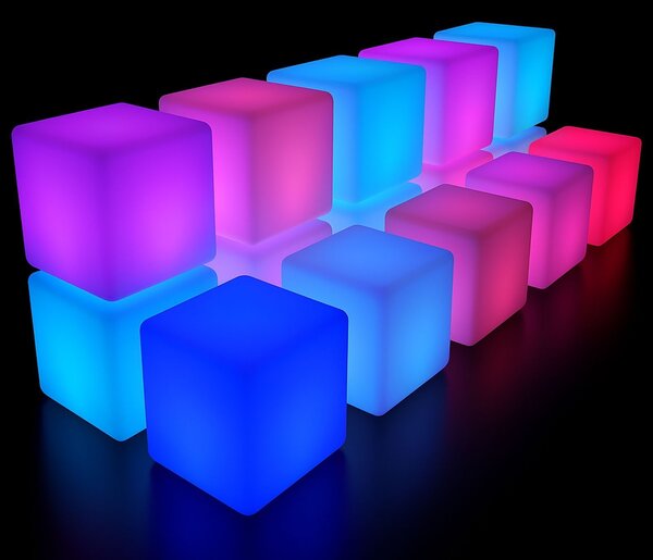 Svietiaca LED guľa 50 cm – 18 RGB + 12 biele
