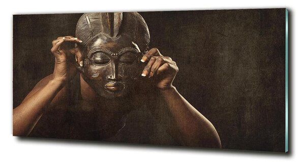 Foto obraz sklo tvrdené Africká maska