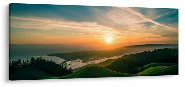 Obraz východu slnka nad morom (120x50 cm)