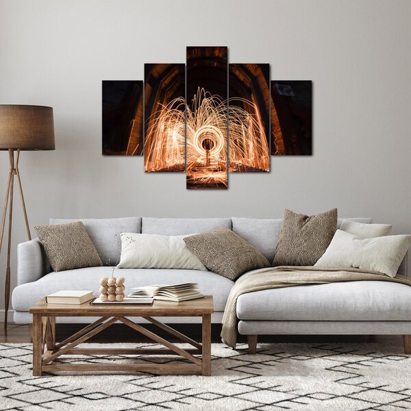 Obraz - Svetelná show na koľajniciach (150x105 cm)