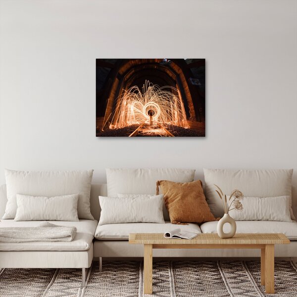 Obraz - Svetelná show na koľajniciach (70x50 cm)