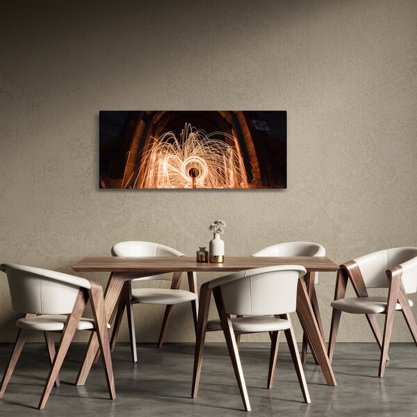 Obraz - Svetelná show na koľajniciach (120x50 cm)