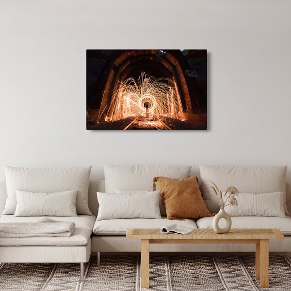 Obraz - Svetelná show na koľajniciach (90x60 cm)