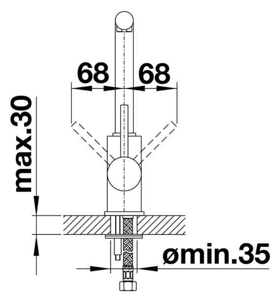 Blanco Mila, kuchynská batéria h-270, čierna matná, BLA-526657