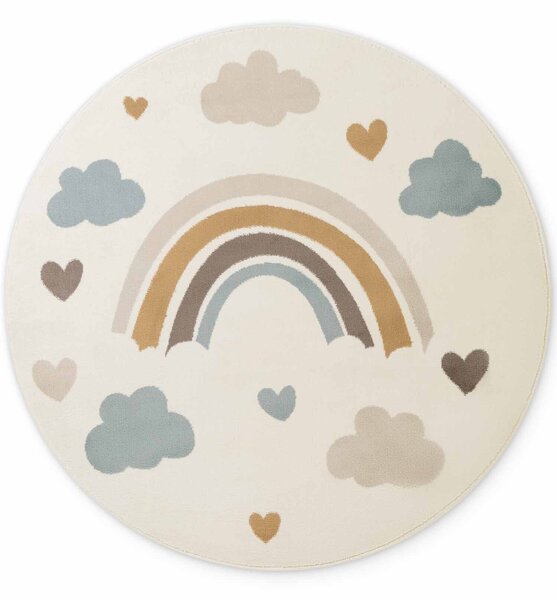 Hanse Home, Detský koberec Adventures 106418 Cream Multicolor kruh, 160x160 (priemer) kruh, viacfarebná, detská izba