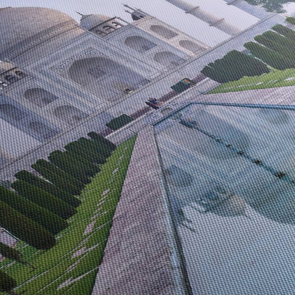Obraz - Taj Mahal za východu slnka (120x50 cm)