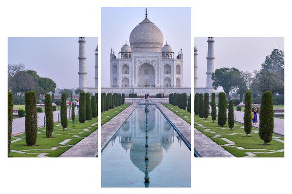 Obraz - Taj Mahal za východu slnka (90x60 cm)