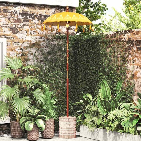 Maison Exclusive – Bali slnečník so základňou, žltý, 95 x 95 x 260 cm