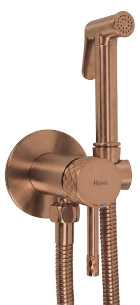 Rea, Podomietková bidetová batéria Rea Lungo Loop Diamond Brush Copper, REA-B3331