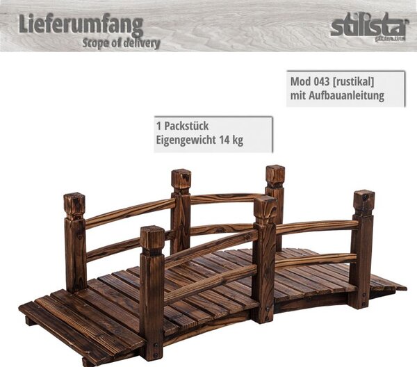 Drevený mostík 150 x 67 x 55 cm
