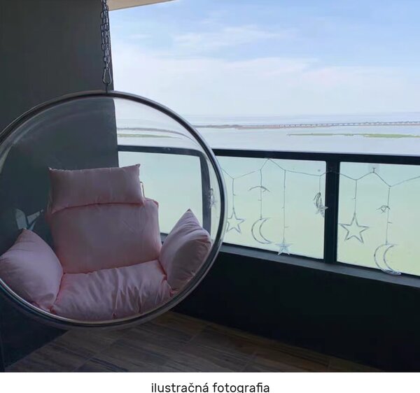 KONDELA Závesné kreslo, transparentná/zlatá/sivá, BUBBLE NEW TYP 1