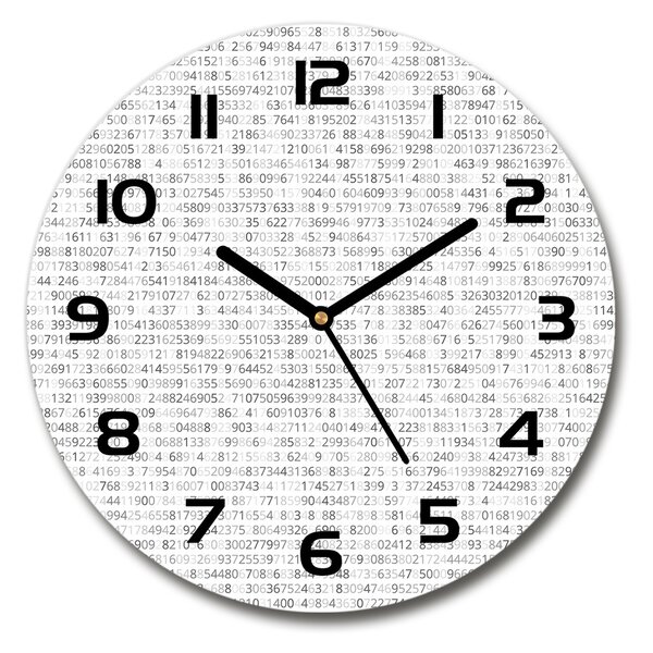 Sklenené nástenné hodiny okrúhle Binárny kod