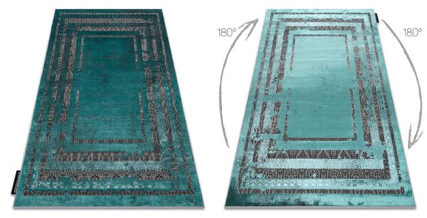 Koberec DE LUXE 1516 Ramka vintage - štrukturálny - zelený / antracit