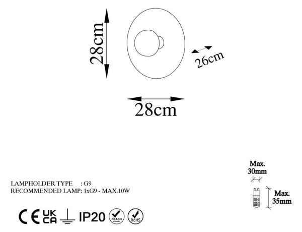 Nástenné svietidlo v medenej farbe ø 28 cm Kurt – Opviq lights