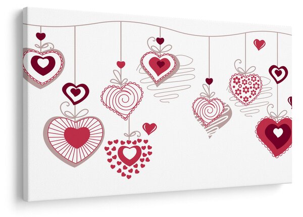 Obraz maľovaných srdiečok (90x60 cm)