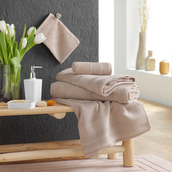 Svetlohnedý froté bavlnený uterák 30x50 cm Tendresse – douceur d'intérieur