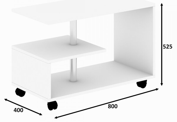 Hanah Home Konferenčný stolík Karanfil 80 cm biely