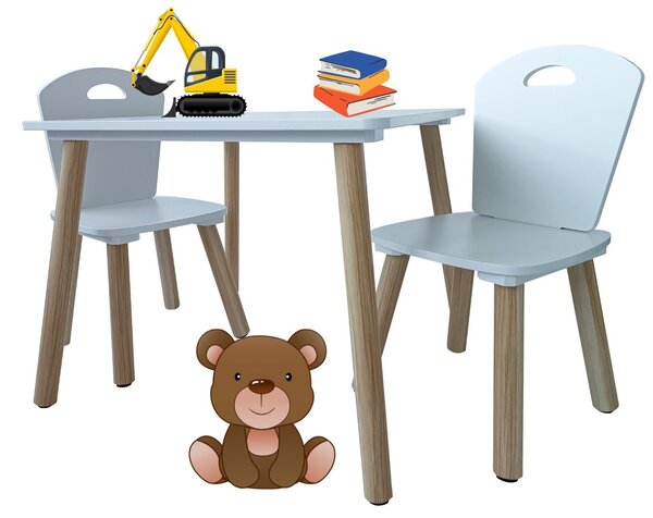 Biely set stolíka a 2 stoličiek