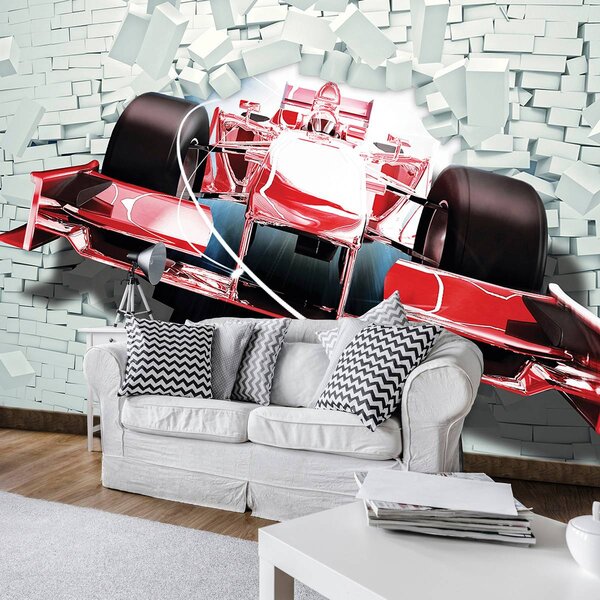 Fototapeta - Červené formuly 1 3D F1 (152,5x104 cm)