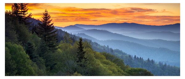 Obraz - Červánky v horách (120x50 cm)