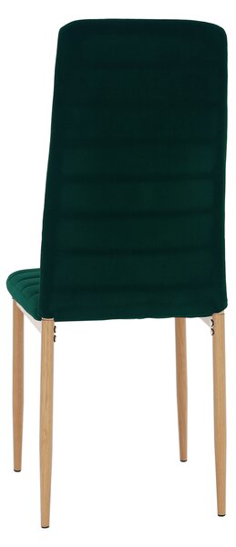 KONDELA Stolička, smaragdová Velvet látka/dub, COLETA NOVA