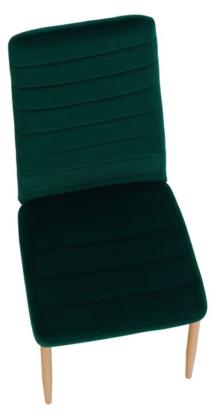 KONDELA Stolička, smaragdová Velvet látka/dub, COLETA NOVA