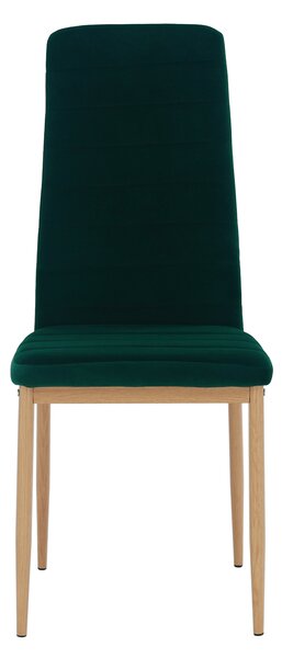 KONDELA Stolička, smaragdová Velvet látka/dub, COLETA NOVA