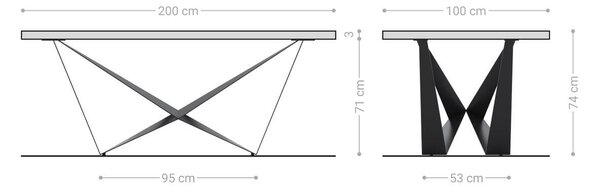 DELIFE Jedálenský stôl Edge oválny 200x100x2,5-3 dub prírodný Spider plochá oceľ čierna švajčiarska hrana