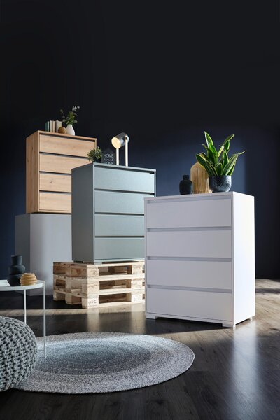 KOMODA, biela, 80/103/48 cm Carryhome - Komody