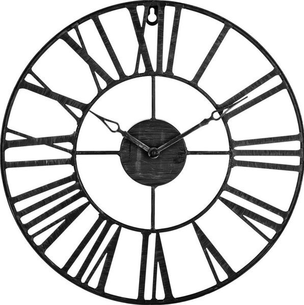 DekorStyle Nástenné hodiny Vintage 36,5 cm čierne