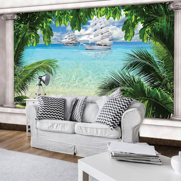 Fototapeta - Loď na oceáne (152,5x104 cm)