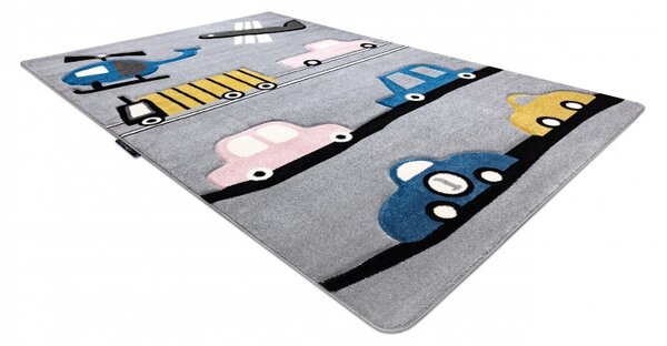 Dywany Łuszczów, Detský kusový koberec Petit Toys cars grey, 140x190, šedá, detská izba