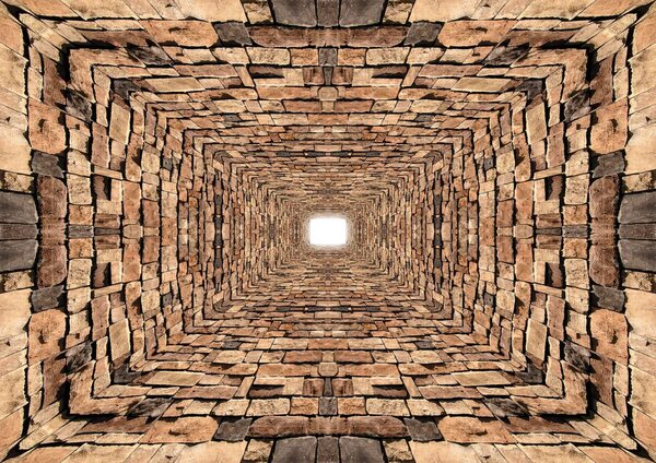 Fototapeta - Tunel 3D kameňov (152,5x104 cm)