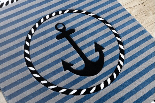 Dywany Łuszczów , Detský kusový koberec Petit Marine anchor sea blue, 160x220, modrá, detská izba
