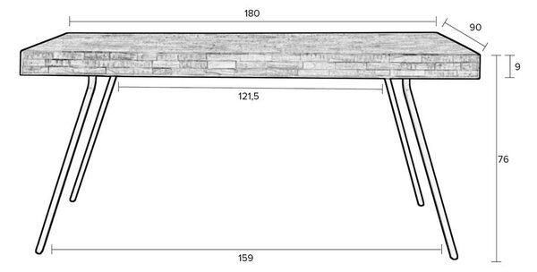Jedálenský stôl z teakového dreva 90x180 cm Suri – White Label