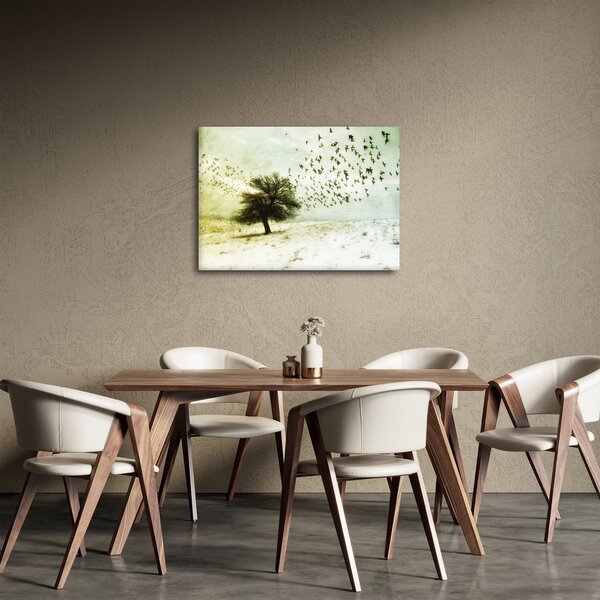 Obraz - Maľovaný kŕdeľ vtákov (70x50 cm)