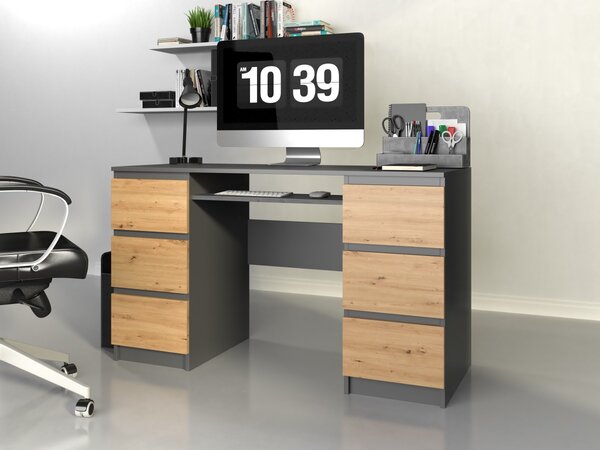 TP Living Písací stôl Kuba antracit/dub artisan