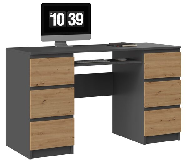 TP Living Písací stôl Kuba antracit/dub artisan