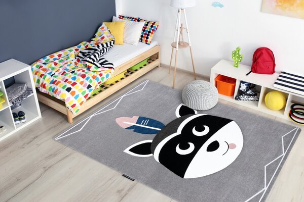Dywany Łuszczów, Detský kusový koberec Petit Raccoon mukki grey, 160x220, šedá, detská izba