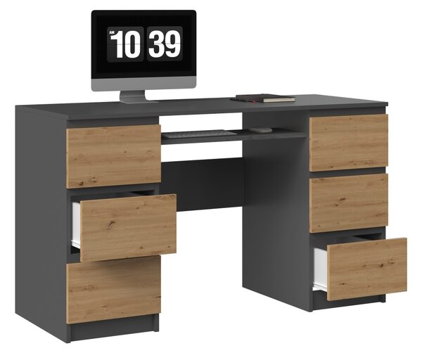 TP Living Písací stôl Kuba antracit/dub artisan