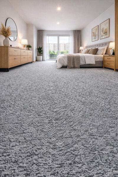 Spoltex, Metrážny koberec Artik New 025 šedý, na mieru, šíře 1m,2m,4m, šedá, filc, chodba / predsieň