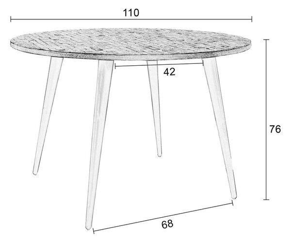 Okrúhly jedálenský stôl z teakového dreva ø 110 cm Mo – White Label