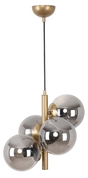 Sivé/v zlatej farbe závesné svietidlo so skleneným tienidlom ø 15 cm Forte – Squid Lighting