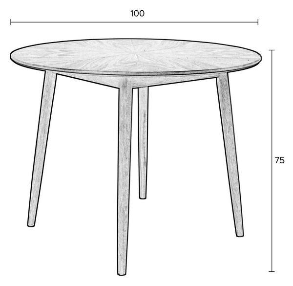 Okrúhly jedálenský stôl s doskou v dubovom dekore ø 100 cm Fabio – White Label
